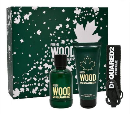 Dsquared Green Wood For Him Тоалетна Вода 100 мл + Душ Гел 100 мл + Черен пръстен Kay– Подаръчен комплект  за Мъже