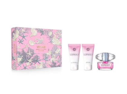 Versace Bright Crystal Тоалетна Вода 50 мл + Лосион за Тяло 50 мл + Душ Гел 50 мл – Подаръчен Комплект за Жени