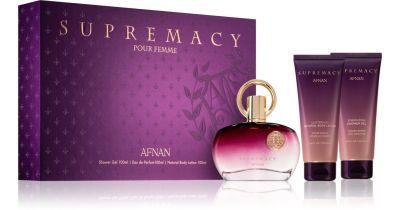Afnan Supremacy Purple Парфюмна Вода 100 мл + Душ Гел 100 мл + Лосион за Тяло 100 мл – Подаръчен Комплект за Жени