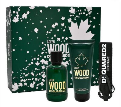 Dsquared Green Wood For Him Тоалетна Вода 100 мл + Душ Гел 100 мл + Черен пръстен Kay– Подаръчен комплект  за Мъже