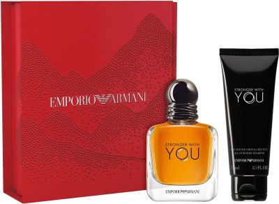 Armani Stronger With You Тоалетна Вода 50 мл + Душ Гел 75 мл- Подаръчен Комплект за Мъже