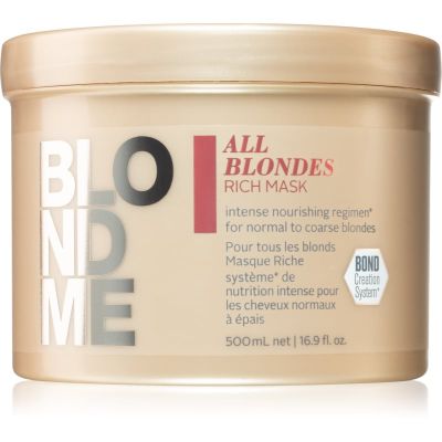 Schwarzkopf Professional Blond Me All Blondes Rich 500 мл- Подхранваща Маска за Груба Коса