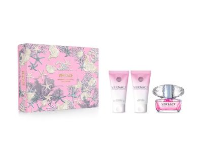 Versace Bright Crystal Тоалетна Вода 50 мл + Лосион за Тяло 50 мл + Душ Гел 50 мл – Подаръчен Комплект за Жени